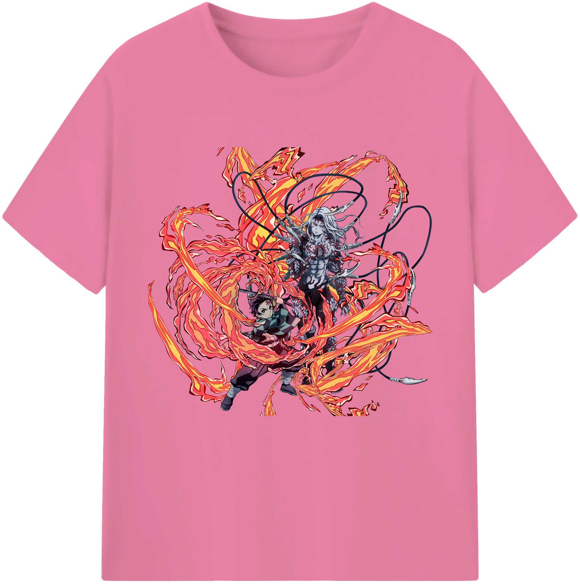 （画像用） 鬼滅の刃 竈門 炭治郎／かまど たんじろう Kamado Tanjirou 綿100％半袖Tシャツ（フロントプリント）